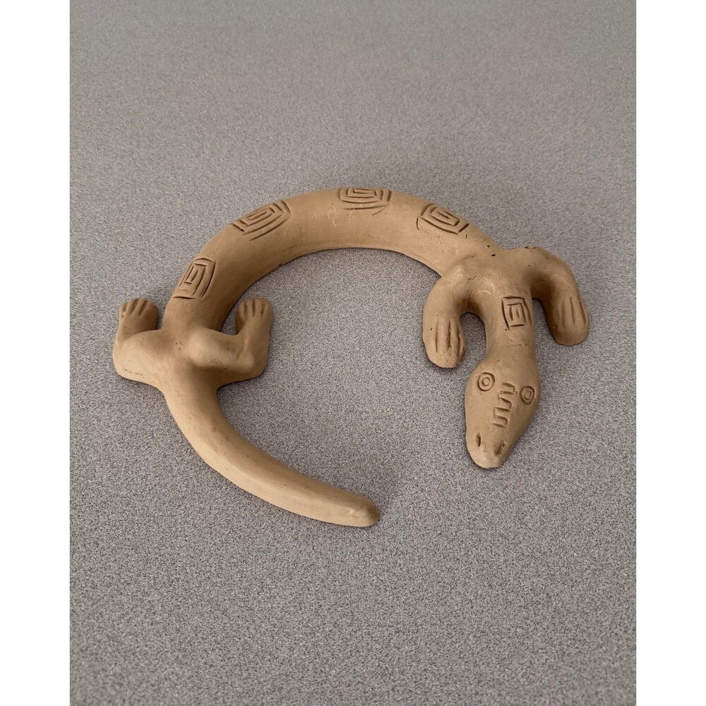 Mexican Folk Art Terracotta Lizard – Hecho en Mexico – 11.5” Southwest Decor